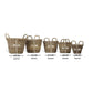 Set of 5 Rattan Log Baskets