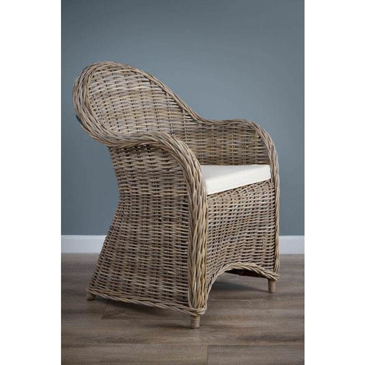 Riviera Natural Wicker Rattan Garden Armchair