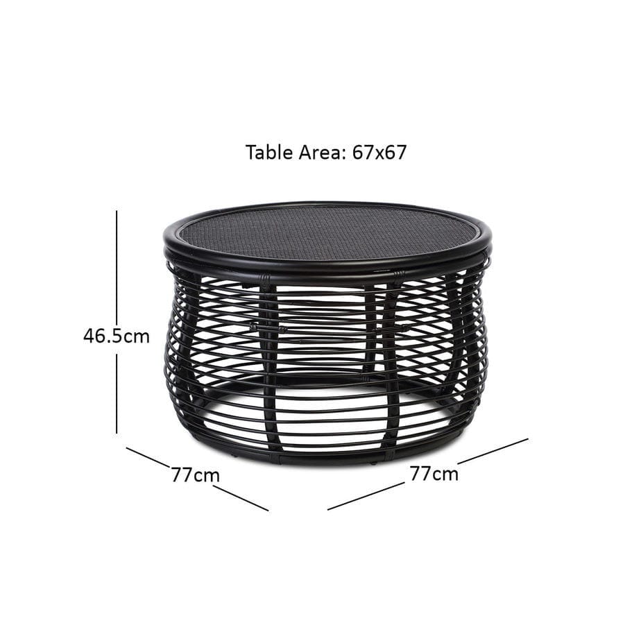 Black Royal Rattan Coffee Table