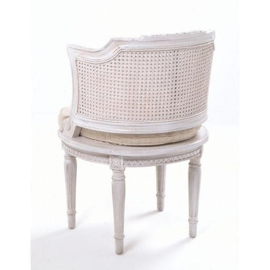 French Antique White Rattan Chair