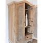 Belle French Weathered Wardrobe with Rattan Panelled Doors - Teak