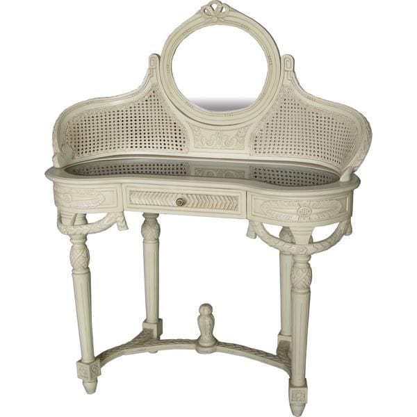 French Dressing Table with Rattan Sides